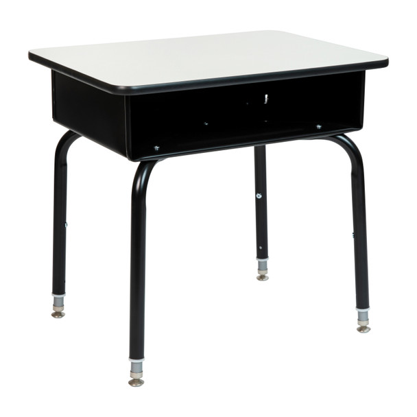 Billie Student Desk with Open Front Metal Book Box - Gray