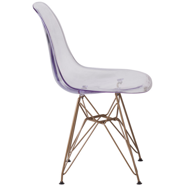 Elon Series Ghost Chair with Gold Metal Base