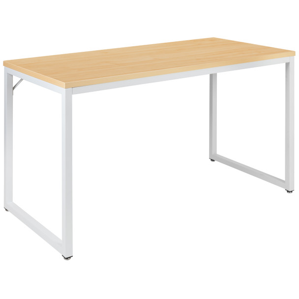 Tiverton Industrial Modern Desk - Commercial Grade Office Computer Desk and Home Office Desk - 47" Long (Maple/White)