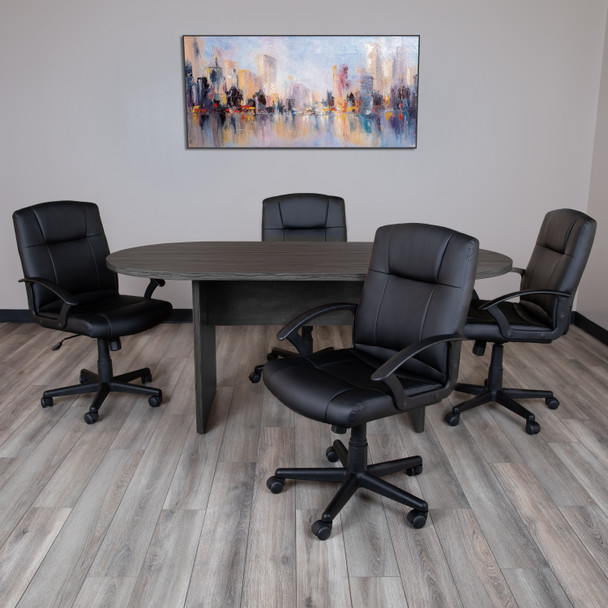 Jones 6 Foot (72 inch) Oval Conference Table in Rustic Gray