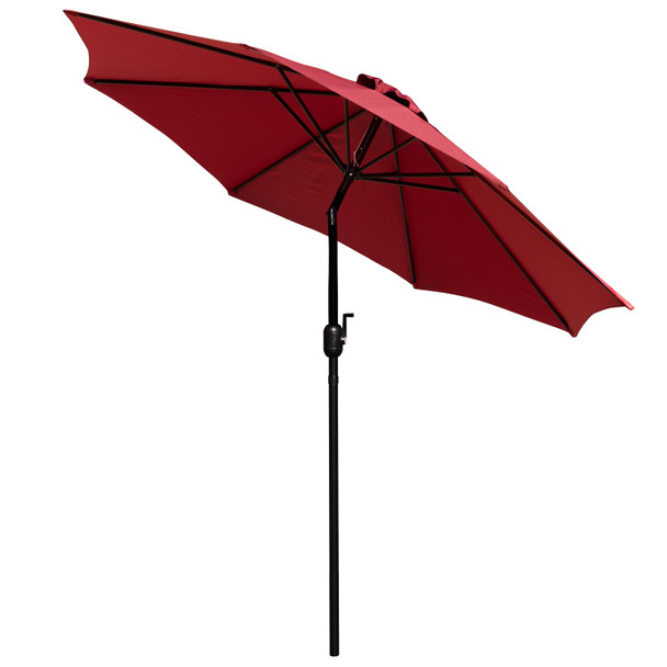 Kona Red 9 FT Round Umbrella with 1.5" Diameter Aluminum Pole with Crank and Tilt Function