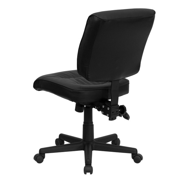 Cole Mid-Back Black LeatherSoft Multifunction Swivel Ergonomic Task Office Chair