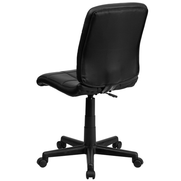 Clayton Mid-Back Black Quilted Vinyl Swivel Task Office Chair