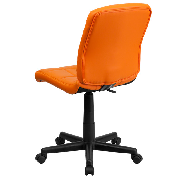 Clayton Mid-Back Orange Quilted Vinyl Swivel Task Office Chair