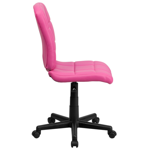 Clayton Mid-Back Pink Quilted Vinyl Swivel Task Office Chair