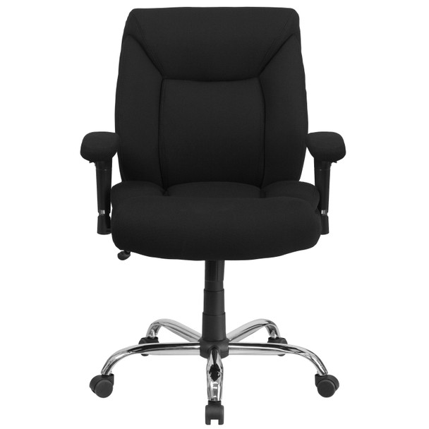 HERCULES Series Big & Tall 400 lb. Rated Black Fabric Deep Tufted Swivel Ergonomic Task Office Chair with Adjustable Arms