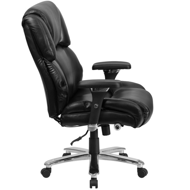 HERCULES Series 24/7 Intensive Use Big & Tall 400 lb. Rated Black LeatherSoft Executive Lumbar Ergonomic Office Chair