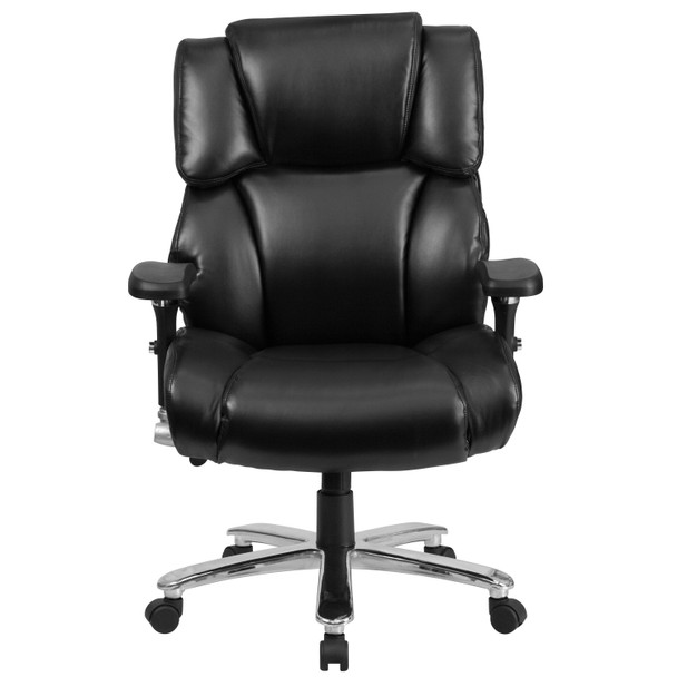 HERCULES Series 24/7 Intensive Use Big & Tall 400 lb. Rated Black LeatherSoft Executive Lumbar Ergonomic Office Chair