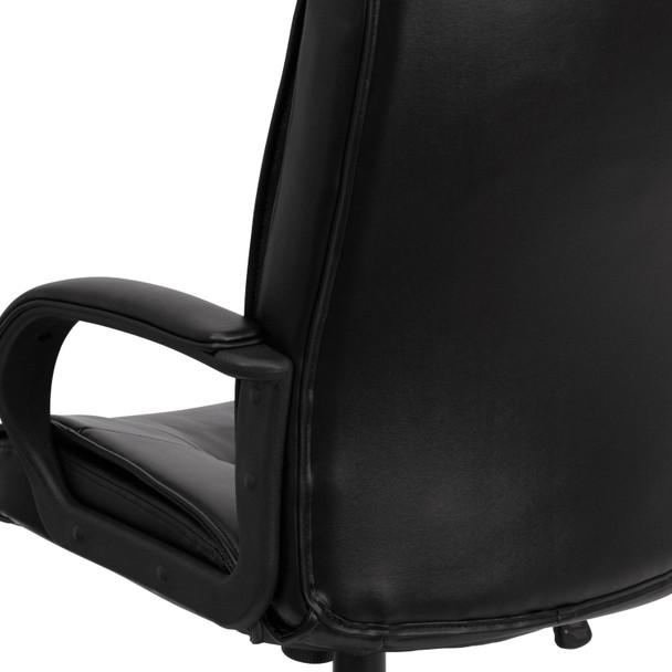 Jessica High Back Black LeatherSoft Executive Swivel Office Chair with Arms