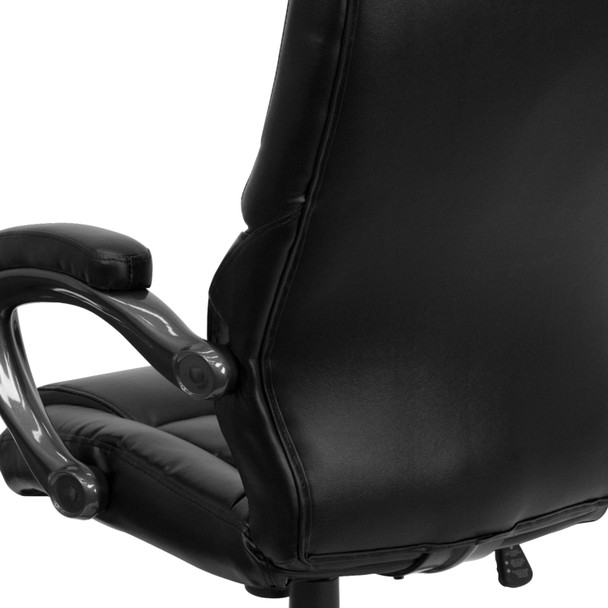 Greer High Back Black LeatherSoft Executive Swivel Ergonomic Office Chair with Arms