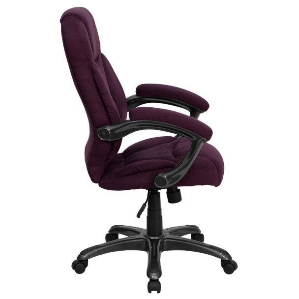 Jessie High Back Grape Microfiber Contemporary Executive Swivel Ergonomic Office Chair with Arms