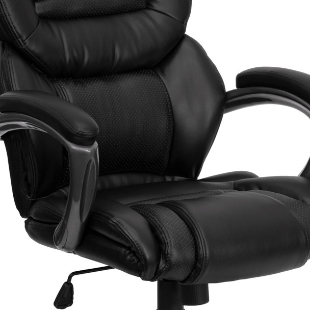 Stella High Back Black LeatherSoft Executive Swivel Ergonomic Office Chair with Arms