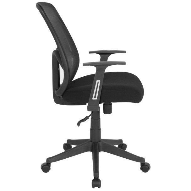 Salerno Series High Back Black Mesh Office Chair with Arms