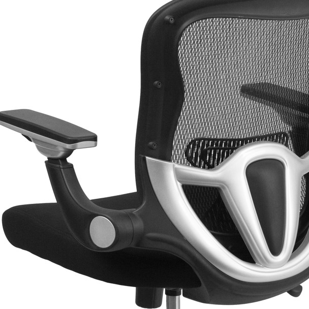 Sam Mid-Back Black Mesh Executive Swivel Ergonomic Office Chair with Height Adjustable Flip-Up Arms