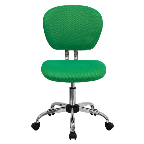 Beverly Mid-Back Bright Green Mesh Padded Swivel Task Office Chair with Chrome Base