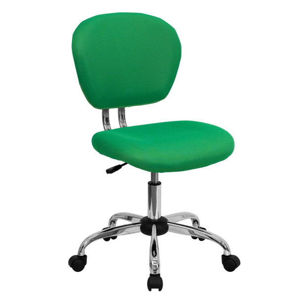 Beverly Mid-Back Bright Green Mesh Padded Swivel Task Office Chair with Chrome Base