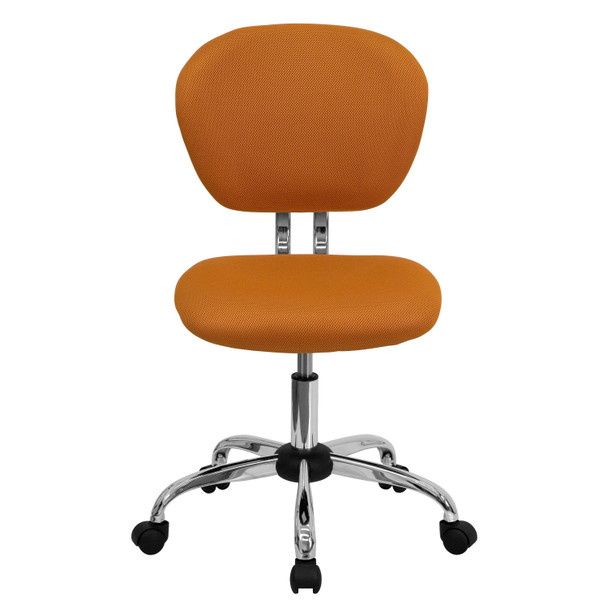 Beverly Mid-Back Orange Mesh Padded Swivel Task Office Chair with Chrome Base