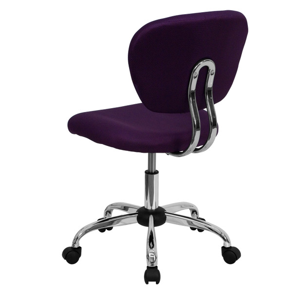 Beverly Mid-Back Purple Mesh Padded Swivel Task Office Chair with Chrome Base