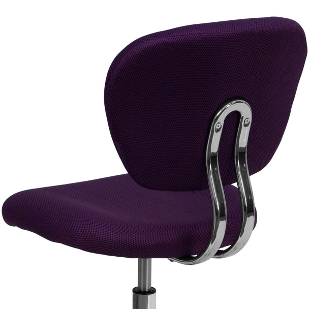 Beverly Mid-Back Purple Mesh Padded Swivel Task Office Chair with Chrome Base