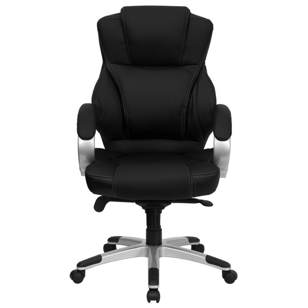 Hawkins High Back Black LeatherSoft Contemporary Executive Swivel Ergonomic Office Chair