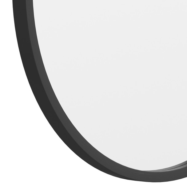 Julianne 20" Round Black Metal Framed Wall Mirror - Large Accent Mirror for Bathroom, Vanity, Entryway, Dining Room, & Living Room