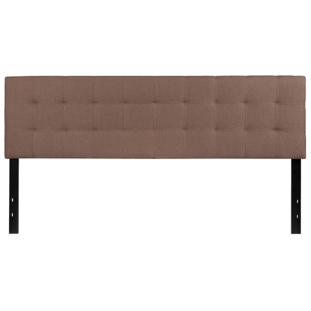 Bedford Tufted Upholstered King Size Headboard in Camel Fabric