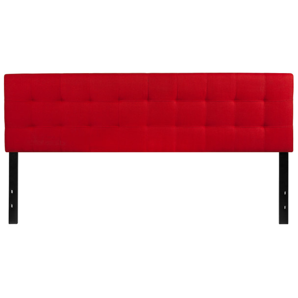 Bedford Tufted Upholstered King Size Headboard in Red Fabric