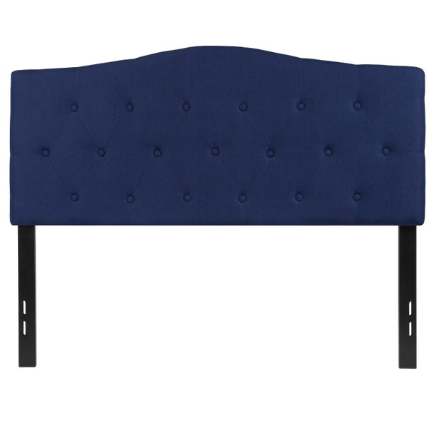 Cambridge Tufted Upholstered Full Size Headboard in Navy Fabric