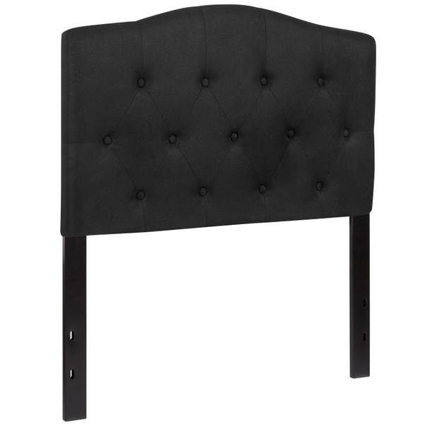 Cambridge Tufted Upholstered Twin Size Headboard in Black Fabric