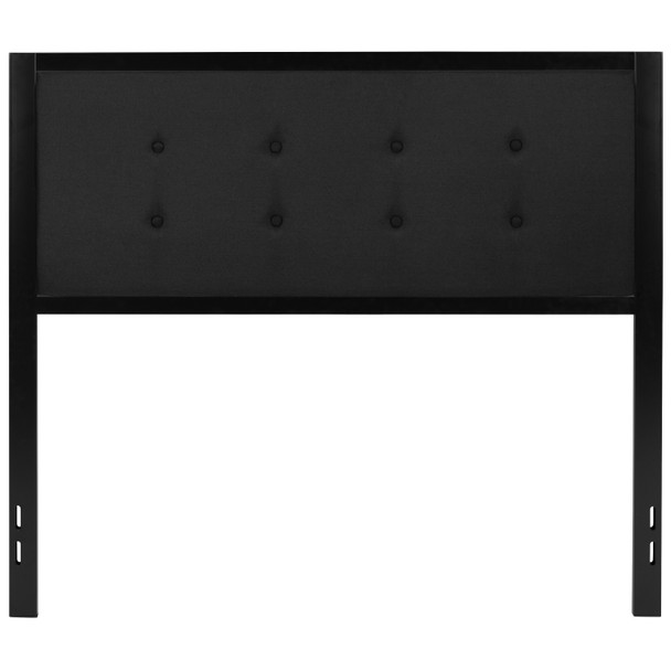 Bristol Metal Tufted Upholstered Full Size Headboard in Black Fabric