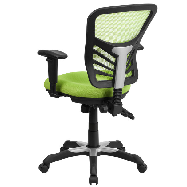 Nicholas Mid-Back Green Mesh Multifunction Executive Swivel Ergonomic Office Chair with Adjustable Arms