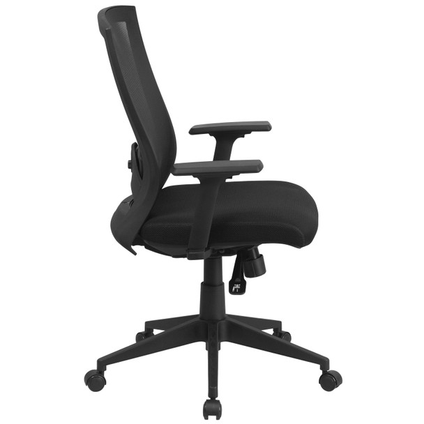 Cleo Mid-Back Black Mesh Executive Swivel Ergonomic Office Chair with Back Angle Adjustment and Adjustable Arms