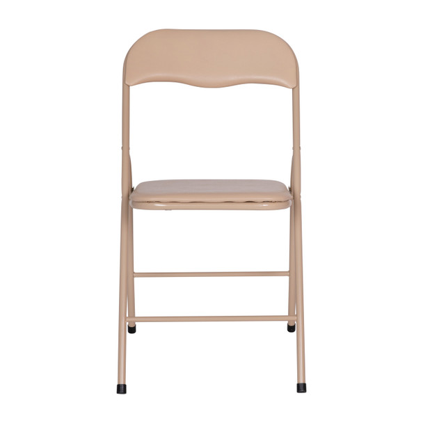 Madison 5 Piece Tan Folding Card Table and Chair Set