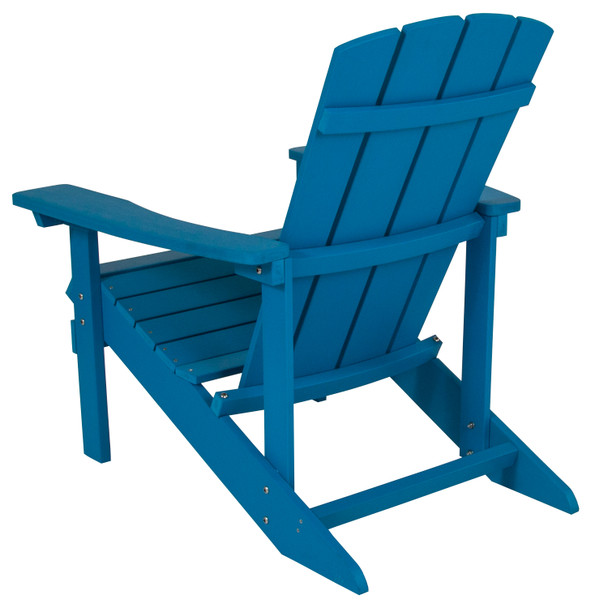 Charlestown All-Weather Poly Resin Wood Adirondack Chair in Blue