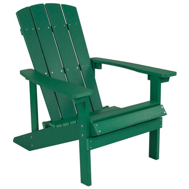 Charlestown All-Weather Poly Resin Wood Adirondack Chair in Green