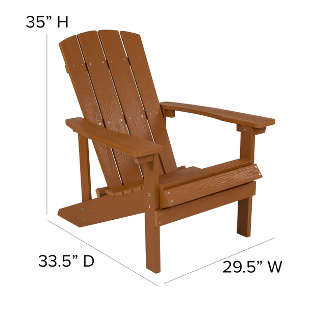 Charlestown All-Weather Poly Resin Wood Adirondack Chair in Teak