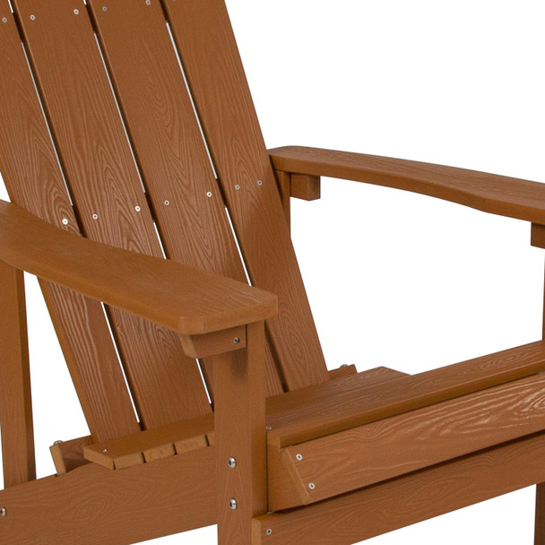 Charlestown All-Weather Poly Resin Wood Adirondack Chair in Teak