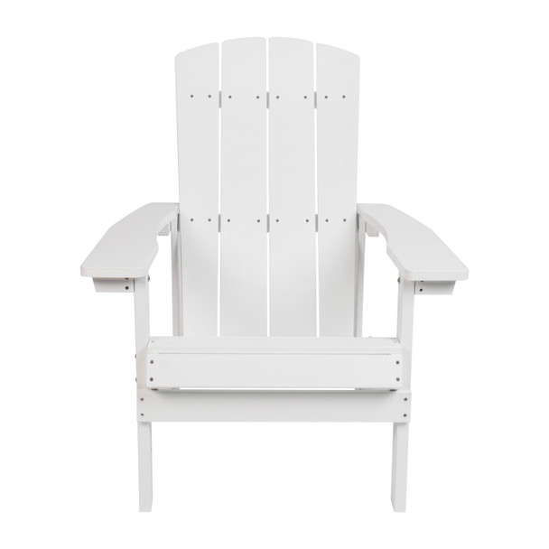 Charlestown All-Weather Poly Resin Wood Adirondack Chair in White