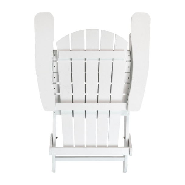 Charlestown All-Weather Poly Resin Indoor/Outdoor Folding Adirondack Chair in White