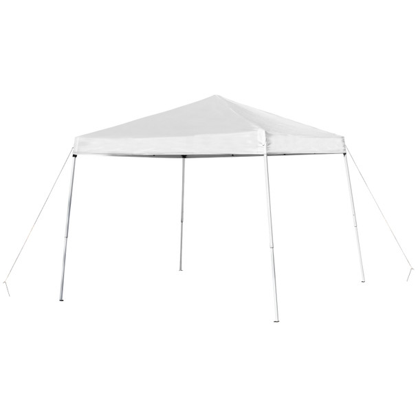 Harris 8'x8' White Outdoor Pop Up Event Slanted Leg Canopy Tent with Carry Bag