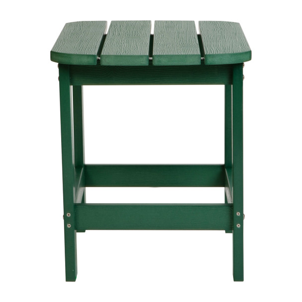 Charlestown All-Weather Poly Resin Wood Adirondack Side Table in Green