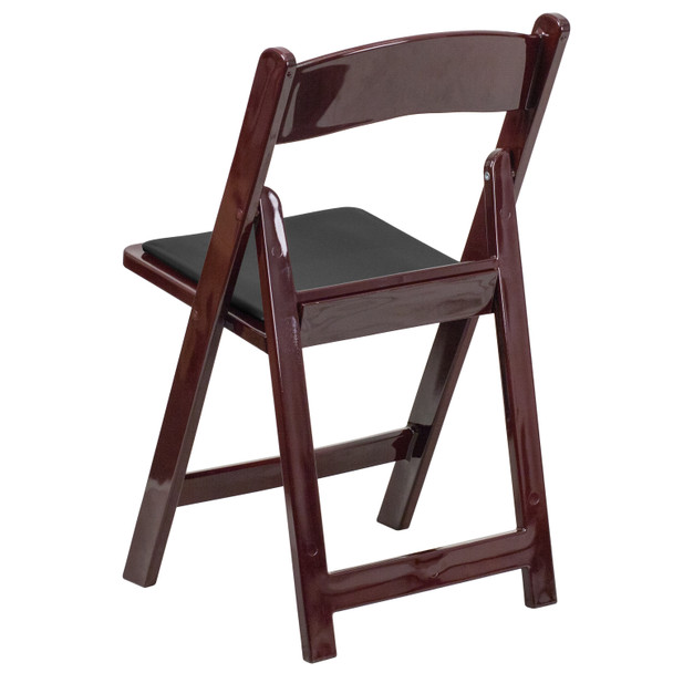 Hercules Folding Chair - Red Mahogany Resin  1000LB Weight Capacity - Comfortable Event Chair - Light Weight Folding Chair