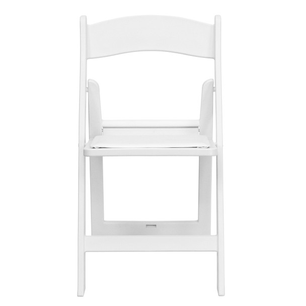 Hercules Folding Chair - White Resin  1000LB Weight Capacity - Comfortable Event Chair - Light Weight Folding Chair