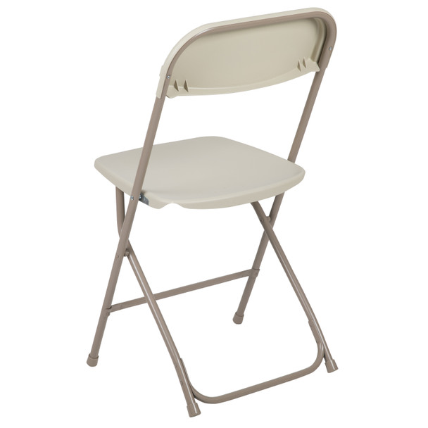 Hercules Series Plastic Folding Chair - Beige - 650LB Weight Capacity Comfortable Event Chair - Lightweight Folding Chair