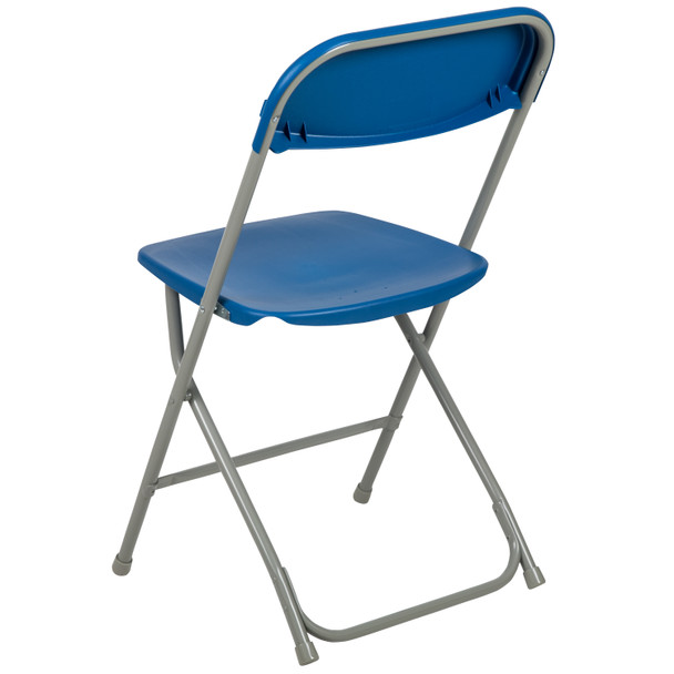 Hercules Series Plastic Folding Chair - Blue - 650LB Weight Capacity Comfortable Event Chair - Lightweight Folding Chair