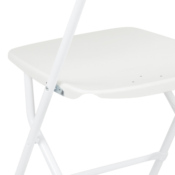 Hercules Series Plastic Folding Chair - White - 650LB Weight Capacity Comfortable Event Chair - Lightweight Folding Chair