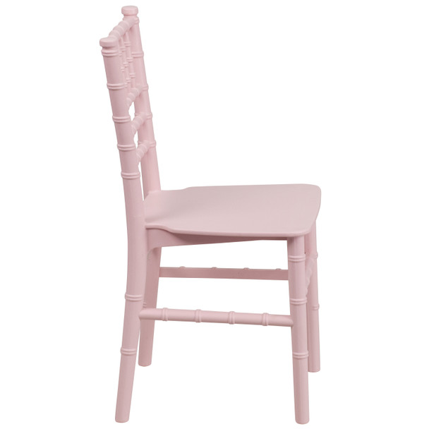 HERCULES Childs Pink Resin Party and Event Chiavari Chair for Commercial & Residential Use