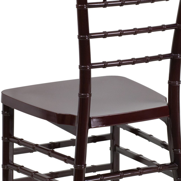 HERCULES PREMIUM Series Mahogany Resin Stacking Chiavari Chair