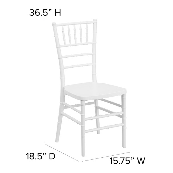 HERCULES PREMIUM Series Matte White Resin Stacking Chiavari Chair