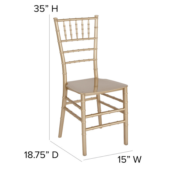 HERCULES Series Gold Resin Stacking Chiavari Chair